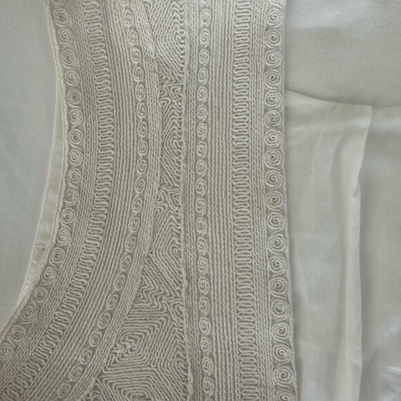 Massimo Dutti Cream Embroidered Vest Size M - Picture 10 of 12